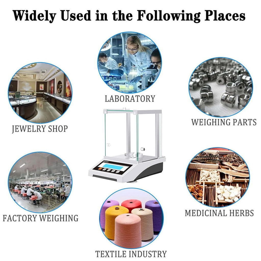 Electronic Analytical Balance with Windshield, 0.001g High Precision Lab Digital Scale, LCD Precision Lab Analytical Scale for Gold, Jewelry, Science Experiment,110g/0.001g