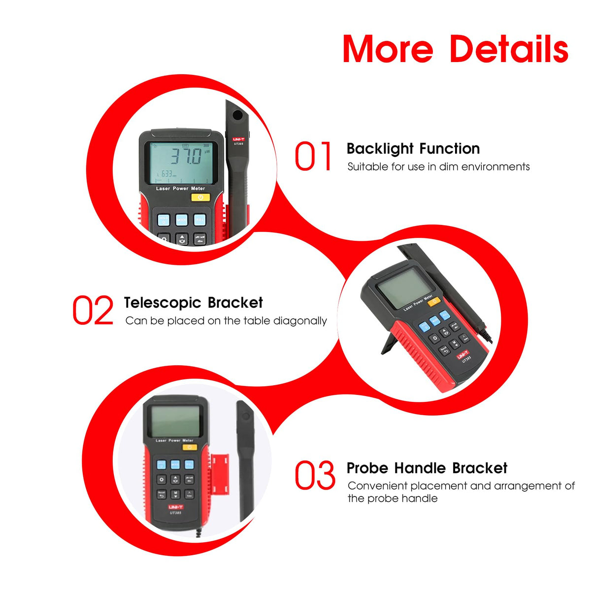 UNI-T UT385 Laser Power Meter, Split Sensor, LCD Display