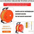 Water Level Meter for Well, Groundwater Depth Gauge with 0.6" Probe and Steel Tape, Buzzer Alert for Wells and Reservoirs, 50m/164ft(50m(164ft))