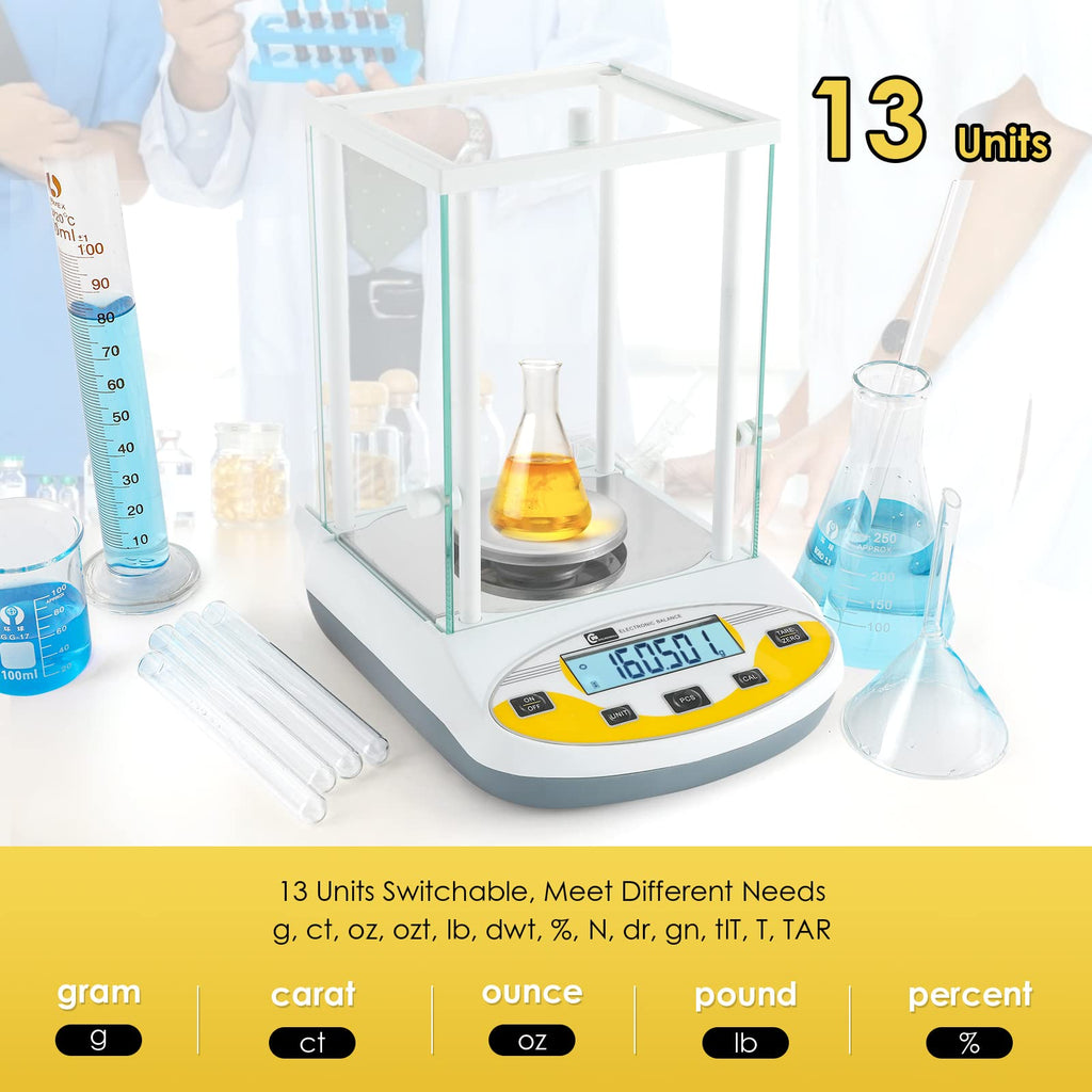 CGOLDENWALL Digital Analytical Balance High Precision Scale Digital Electronic Balance Scale for Laboratory Pharmacy (500g 1mg)