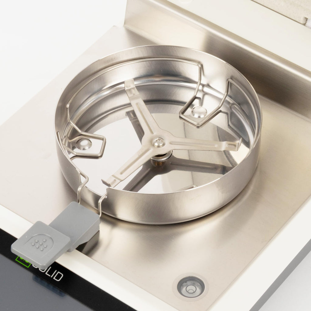 U.S. Solid Halogen Moisture Analyzer, Up to 160°C, 110 g Capacity, 0.01 g/0.1% Readability, 5 in Color Touchscreen, 20 Test Profiles, RS232 Moisture Balance for Food, Grain and Lab Testing