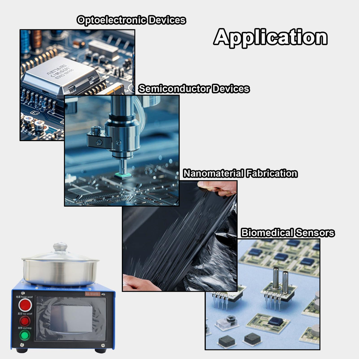 INTBUYING Laboratory Super Spin Coater, 150W 16EZ-8K Spin Processor, 25mm/50mm Vacuum Spin Chuck 110V, High-Speed Programmable Film Coating System for Lab & Industry