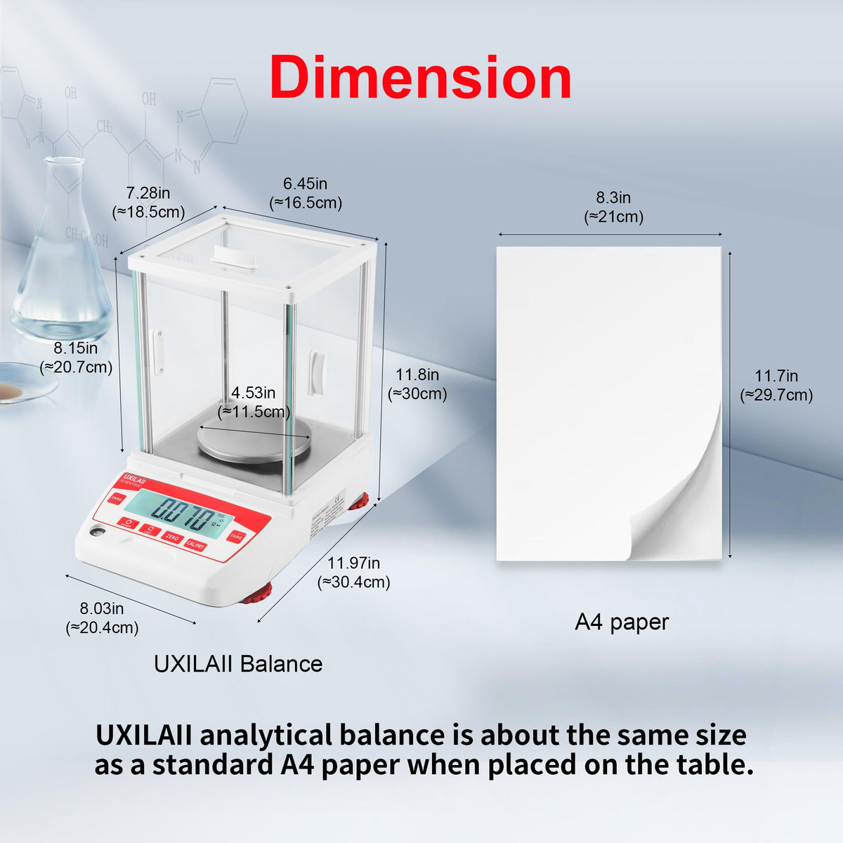 UXILAII Analytical Balance 320g x 0.001g Digital Scale Glass Windshield