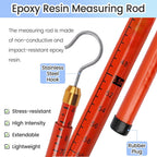 Telescoping Height Measuring Stick 32.8ft (10m) for Forestry & Utility Work, Epoxy Resin Gauge with Hook, Durable Distance Measuring Pole for Linemen (1 Pack)