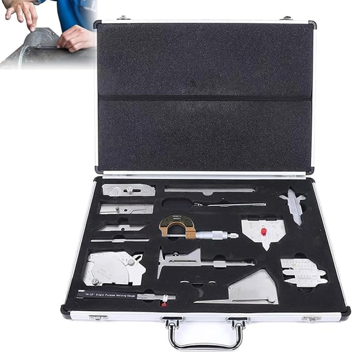 Welding Gauge Tool Kit, 13 Pcs Precision Measurement Set with Case
