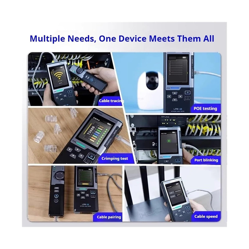 Spectrum Analyzer, LPM-10 Network Analyzer POE Cable Tester Multifunctional Anti-Interference Locator Port Blinking