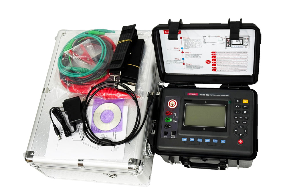 High Voltage Insulation Resistance Meter Tester Megohmmeter with Rated Voltage 100V 250V 500V 1000V 2500V 5000V Insulation Resistance Range 0.01MΩ-10TΩ Resolution 0.01MΩ DC Current 0.1nA-6mA