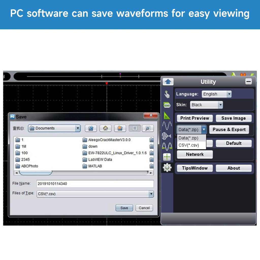 OWON VDS6102 USB PC Virtual Oscilloscope 2+1 (Signal Source) 100 MHz 1GSa/s 8bits ADC Portable Type-C Digital Oscilloscope, Standard SCPI Protocol Supported, LabVIEW Supported