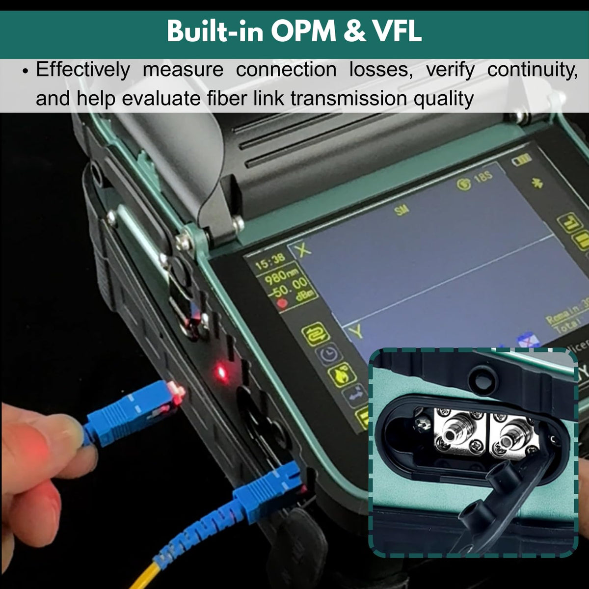 AI-6A+ Entry-Level Fusion Splicer Fiber Optic Splicing Machine Kit with Touch Screen OPM VFL, 6-Motor Core Alignment FTTH Fiber Splicer for Beginners Small Contractors 8s Splice 18s Heat