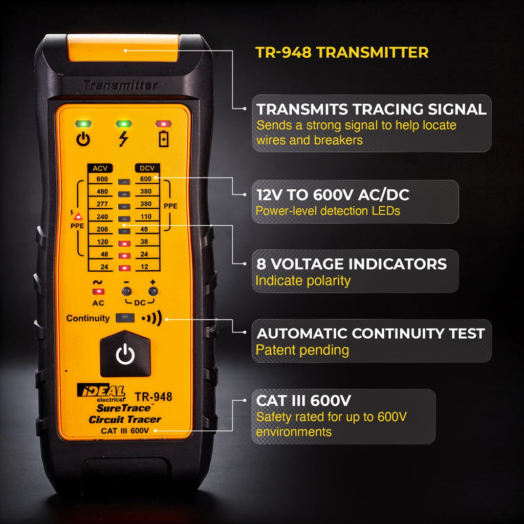 Ideal Electrical SureTrace Plus Circuit Tracer, Circuit Breaker Finder Tool