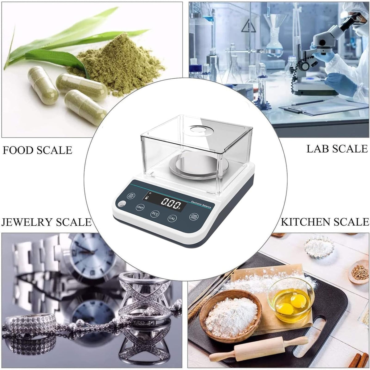 300g Electronic Analytical Balance, High Precision Electronic Scale with Display Screen, Accuracy: 0.001g, Electromagnetic Balance Sensor, for Jewelry and Medicinal Materials