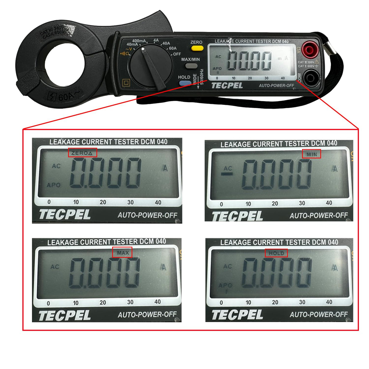 DCM-040 AC Leakage Clamp Meter 10 μA high Resolution on 40mA Range