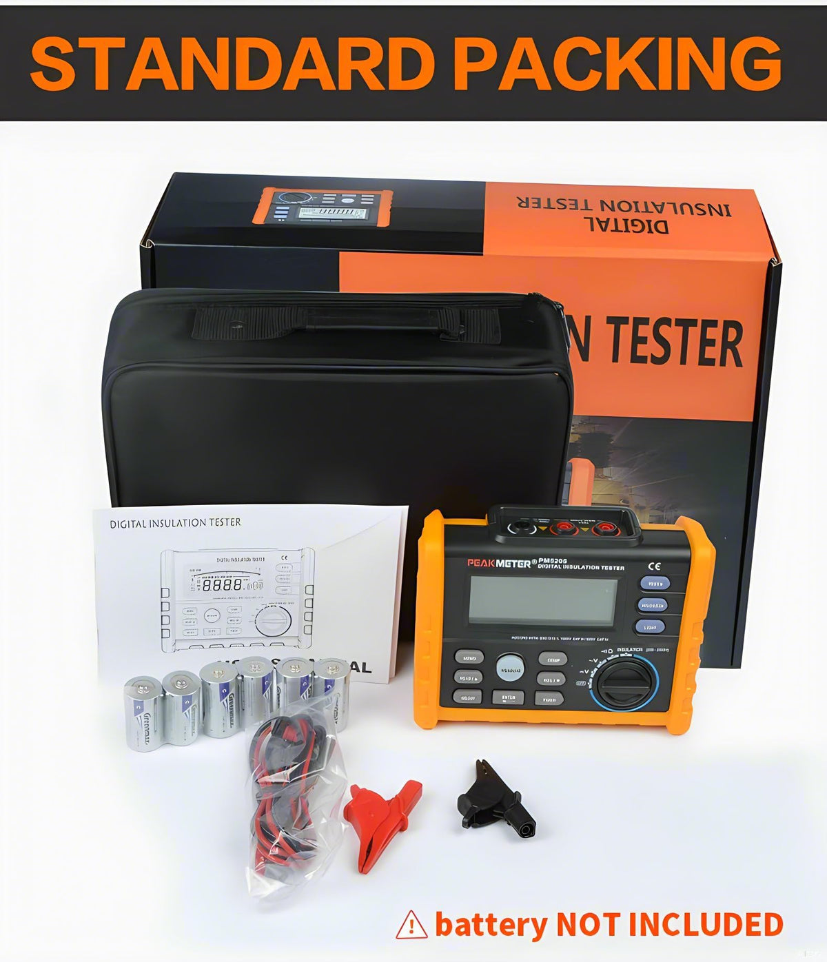 High Voltage Resistance Meter Tester Megohmmeter MS5205 Insulation Resistance Tester 2500V Analog Digital Megohmmeter 0.01-100G Ohm Test Automatically Calculate PI/DAR