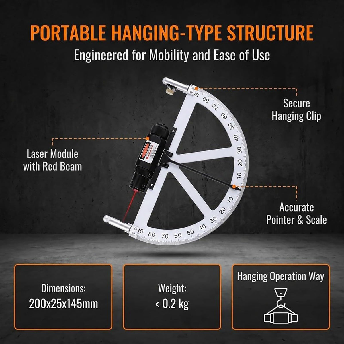 Slope Gauge Gradient Protractor for and Construction Angle Measurement