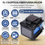 Fiber Fusion Splicer FL-118, Automatic FTTH Fiber Splicer Machine with 6 Motors Core Alignment, 7s Splicing & 12s Heating, Average Loss 0.01db, 5" LCD Screen