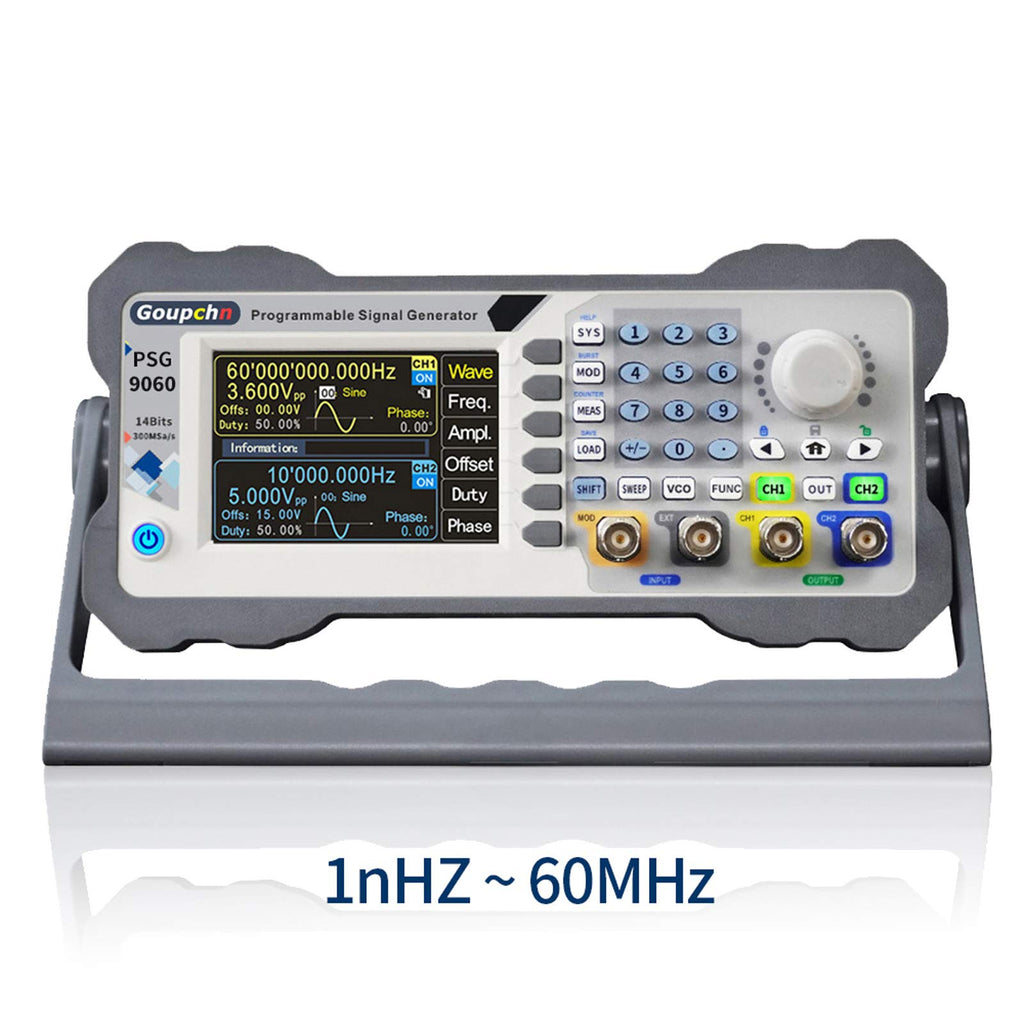 Goupchn 60MHz Dual Channel Programmable DDS Signal Generator