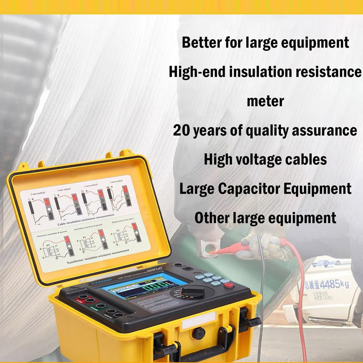 10Kv Insulation Tester Kit with 10 Teraohms Resistance 10kV Voltage Accuracy ±5% rdg±3V EC61010-1 Standard for High-Capacity High-Voltage Strongly Induced Electrical