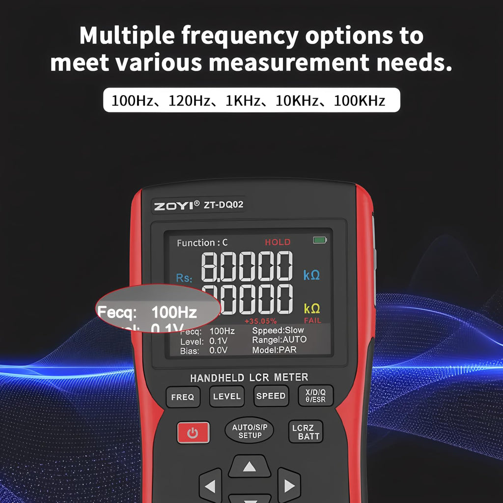 LCR Meter Handheld Digital Bridge Battery Internal Resistance Tester- 2-in-1 High-Precision Capacitance and Battery Tester(DQ02 KitII)