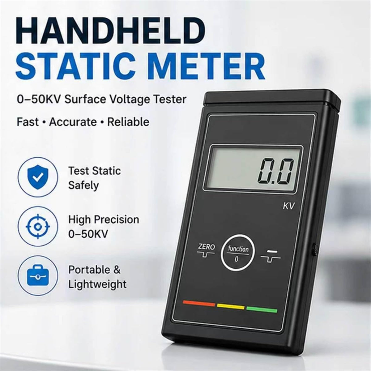 Handheld Static Meter, LCD Display, 0-150KV Electrostatic Field Tester