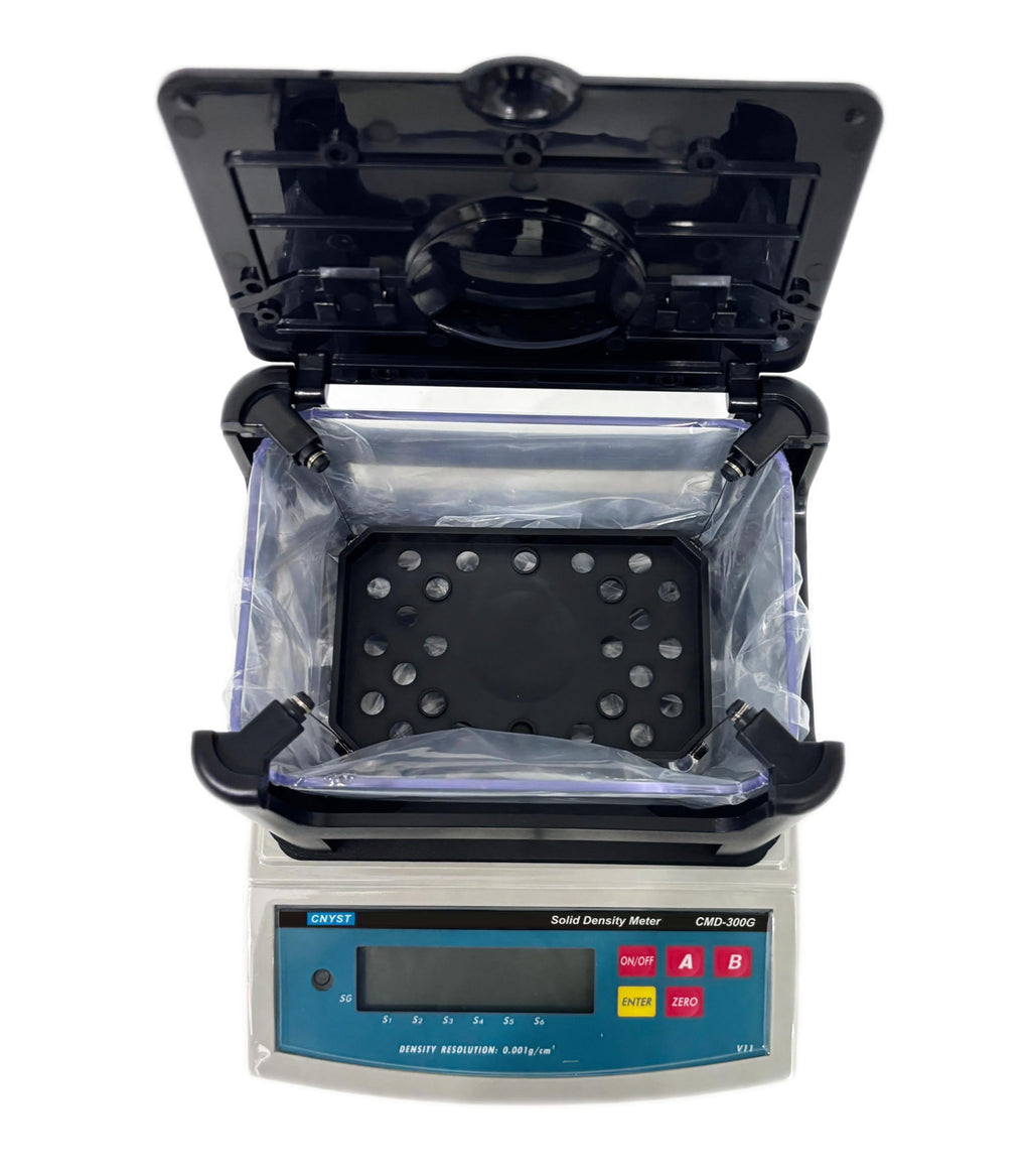 Solid Density Meter Soild Densimeter Measuring Densitometer for Materials Like Rubber Plastic with RS-232 Interface of Maximum Weight 300g Density Resolution 0.001 g/cm3