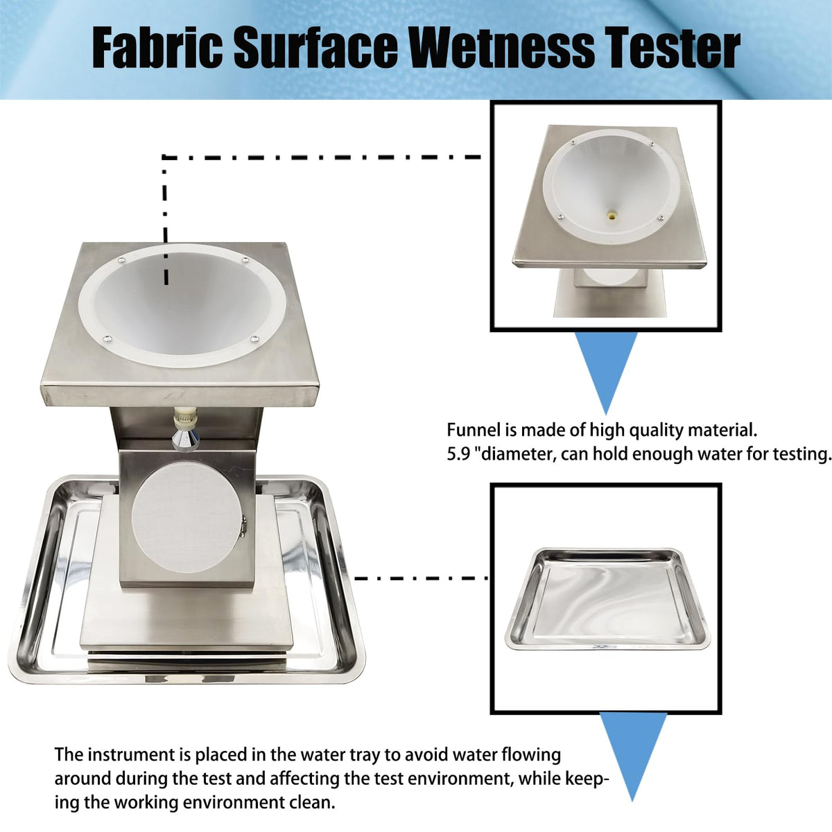 Fabric Surface Wetness Tester Y813 Textile Surface Moisture Resistance Testing Machine 45° Sample Placement Angle Fabric Water Resistance Test Equipment