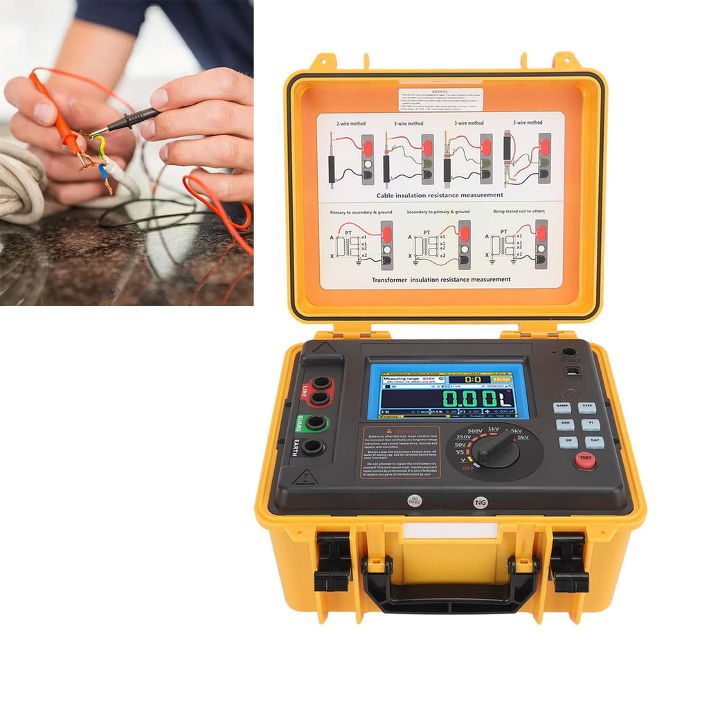 Insulation Resistance Tester LCD Display Digital Megohm Meter 5KV for Electrical Maintenance