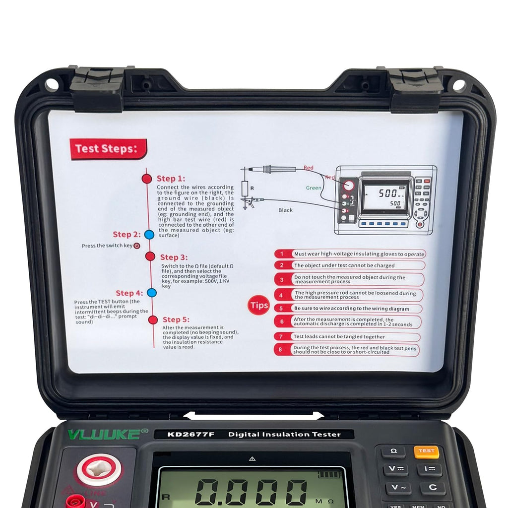 10KV Digital Insulation Meter Insulation Resistance Tester and megohmmeters High Voltage Resistance Multimeter with Absorption Ratio and Polarization Index Measurement