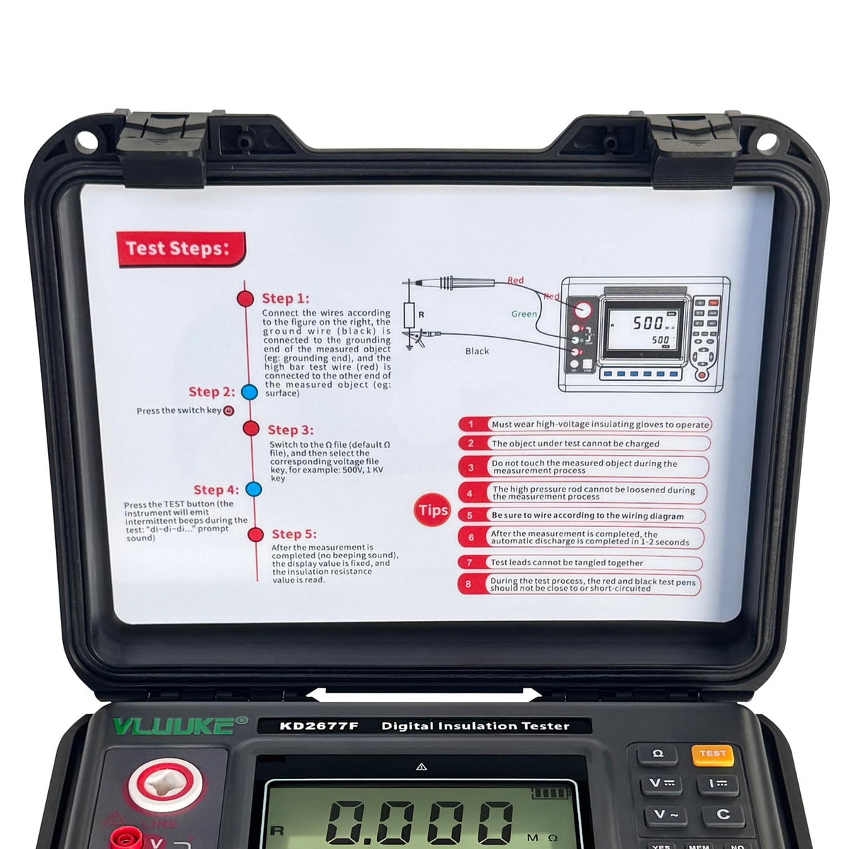 10KV Digital Insulation Meter Insulation Resistance Tester and megohmmeters High Voltage Resistance Multimeter with Absorption Ratio and Polarization Index Measurement