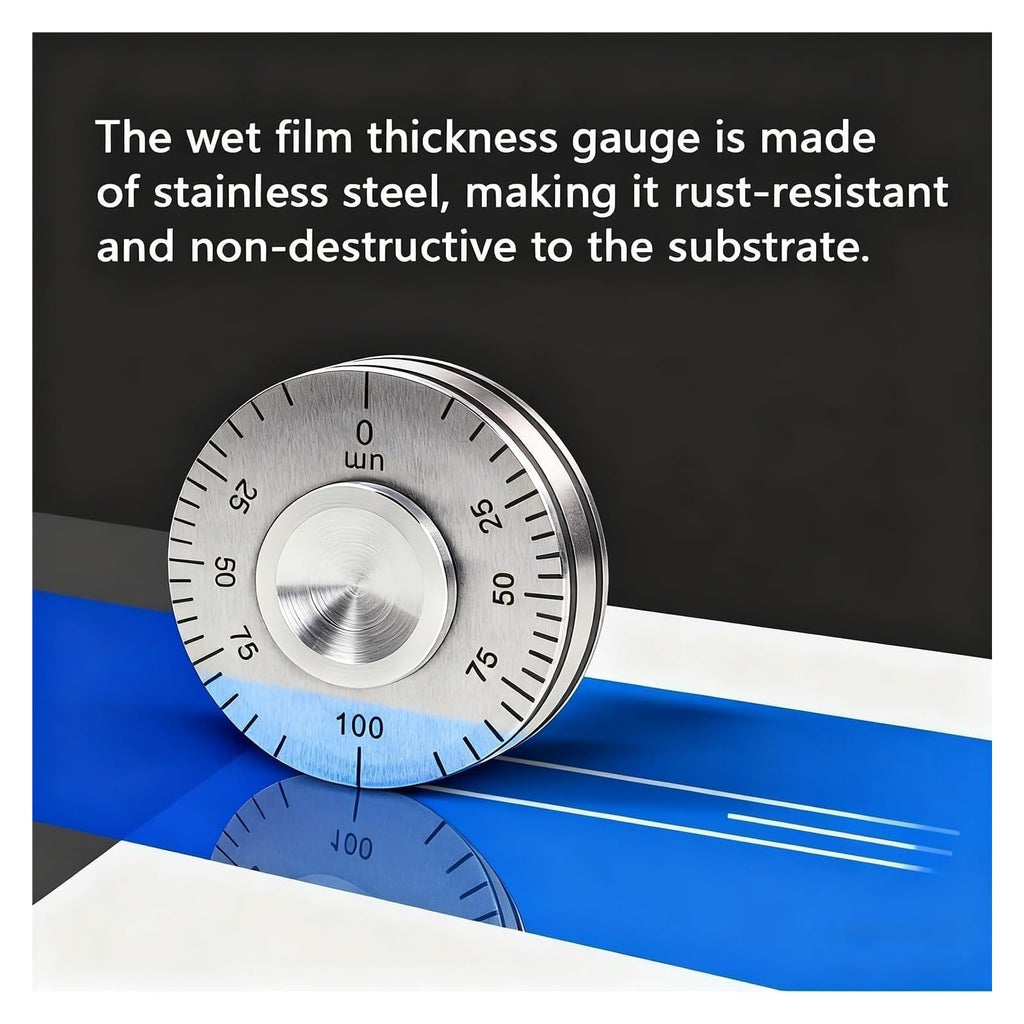 Wet Film Wheel Thickness Gauge Roller Type Wet Film Thickness Gauge Wheel Gauge for Coatings Paint Vanish Thickness(0—50um)