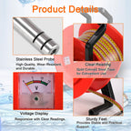 Well Depth Meter, Deep Well Indicator, Stainless Steel Probe with Steel Tape, Groundwater Gauge with Peak Display & Light for Seepage Line Analysis(150m(492ft))