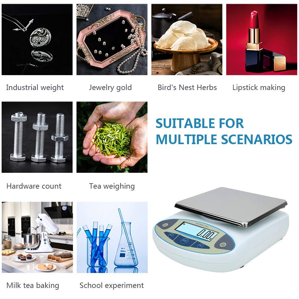 Digital Kitchen Electronic LCD Display Food Balance Scale, High Precision Lab Analytical Balance Scale,for Lab (5kg/0.1g)