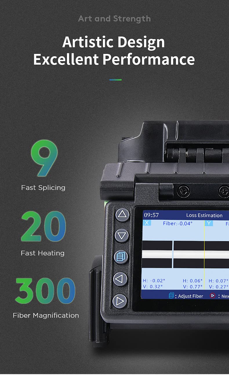 GX39 Fiber Fusion Splicer 9s Splicing & Heating 320 Times Low Loss Splicing 3-in-1 Fiber Holder 5200mAh Battery Fusionadora Fibra Optica Soudeuse Fibre Optique FTTH Tools w/Cleaver