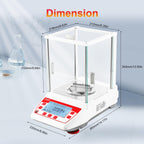 UXILAII Analytical Balance GN Unit Lab Scale Glass Windshield 220g 0.1mg