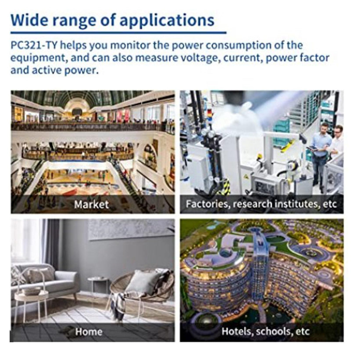 Garosa WiFi 3-Phase Clamp Meter Smart Home Energy Monitor, Real Time Voltage Current Power Factor, 3x500A Current Sensors, ABS Metal