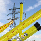 Retractable High-Voltage Height Measuring Pole,Lineman Epoxy Resin Telescoping Height Measuring Stick, 20ft 30ft 40ft 50ft 60ft Electrical Safety Tool Yellow 15m/49.2ft