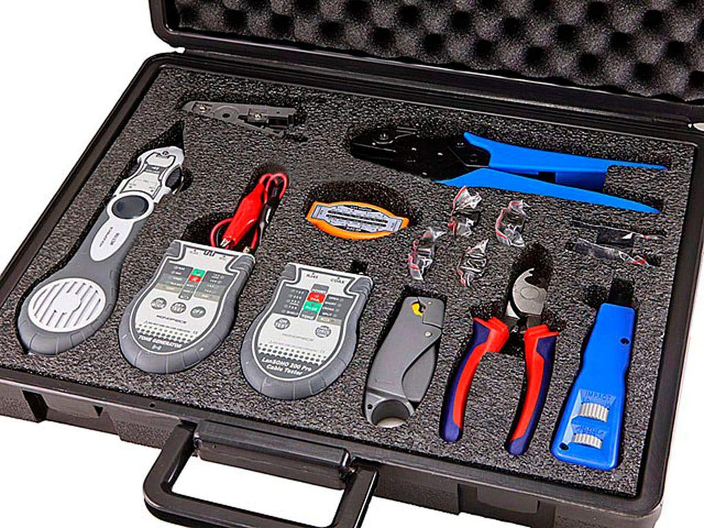 Monoprice LAN and Coaxial Installation Kit with Tester and Tone Generator (108135), Black