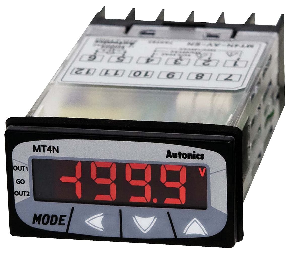MT4N-AA-EN, Meter, AC Amps, LCD, 1/32 DIN, 4-Digit, 0-5A Input, Indication Only, 12-24 VDC/AC