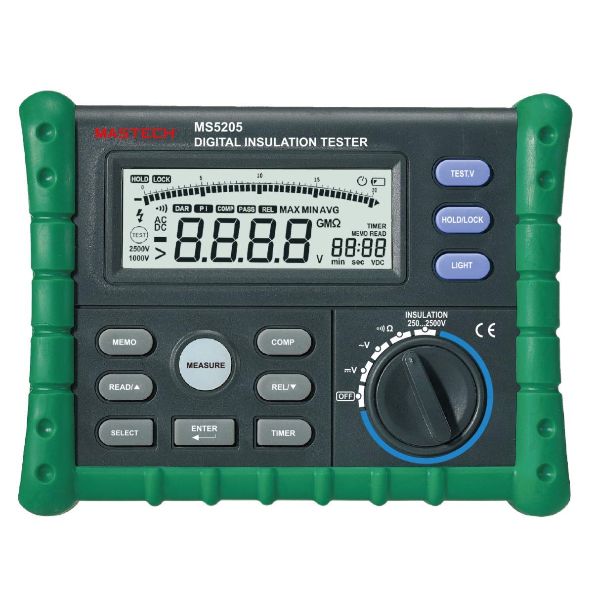 Digital Insulation Tester Megohmmeter Megohm Meter, DC250/500/1000/2500V AC750V