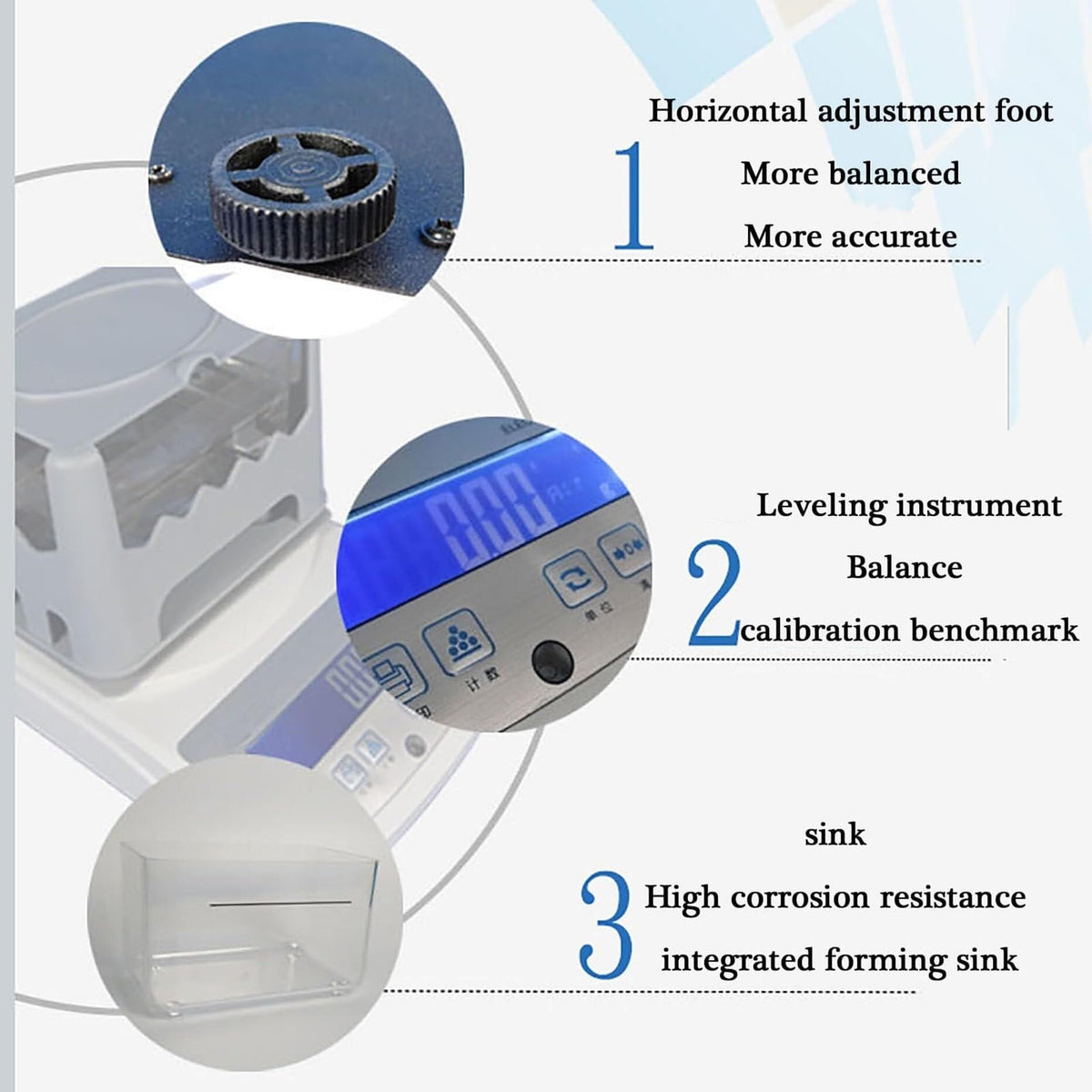 Electronic Solids Densimeter, High Accuracy 0.001g/cm3 Digital Solid Densimeter Gravimeter Plastic Rubber Granules Density Tester for Plastic Rubber Granules Density Testing(300A)