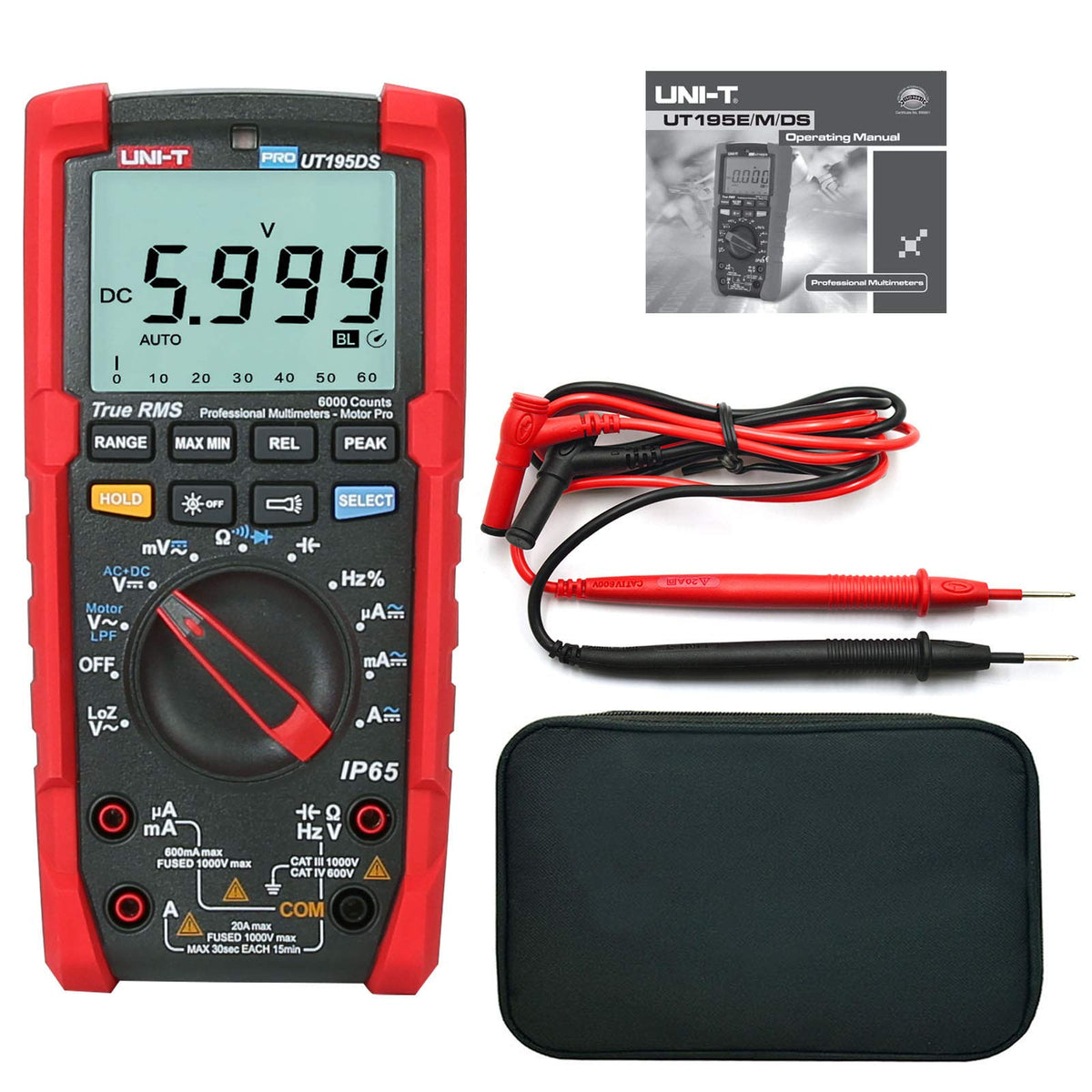 UNI-T UT195DS Handheld Industrial Digital Multimeters IP65 and 2m Drop Proof