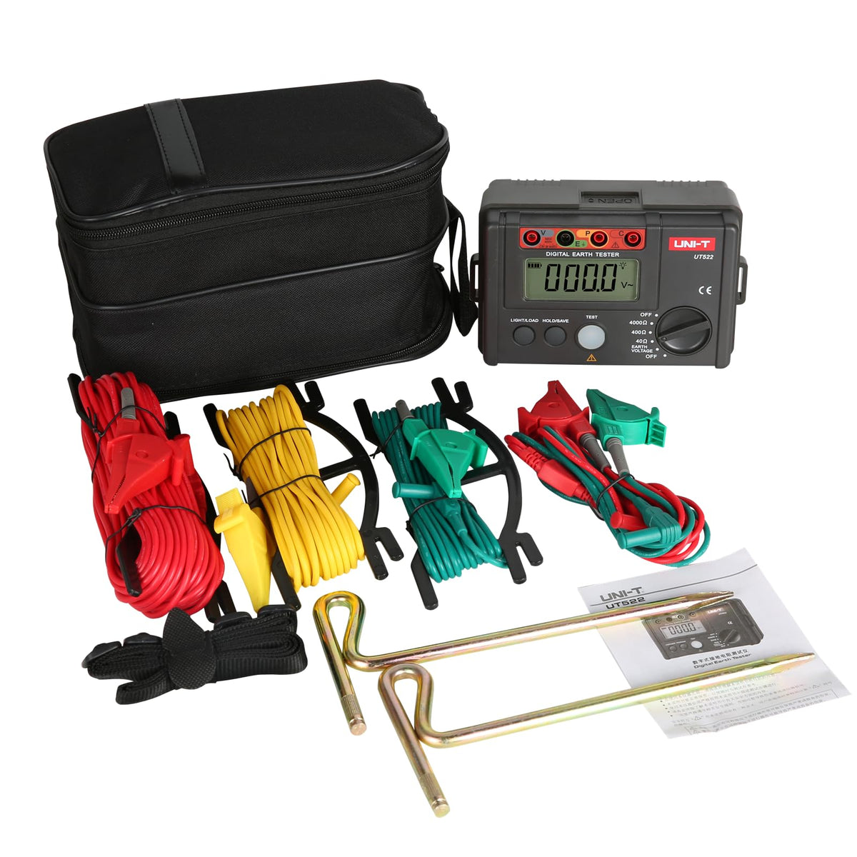 UNI-T UT522 UT520 Series Digital Earth Tester, 0O-4000O Earth Resistance Tester