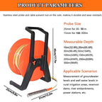 Water Level Meter for Wells & Boreholes, 30m Steel Tape Groundwater Measurement, 0.6/0.98 Inch Probe Diameter, Fixed Probe for Reservoirs & Pipes