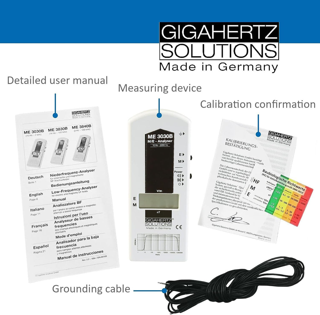 GIGAHERTZ SOLUTIONS ME3030B Low Frequency Gauss Meter EMF Detector (16Hz - 2KHz)