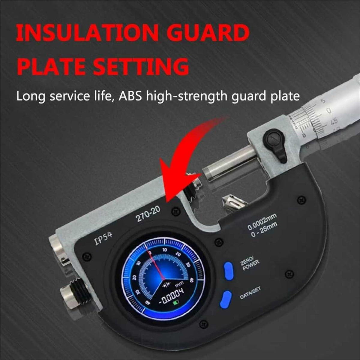 0-25mm Electronic Lever Micrometer, Digital Outside Micrometer, Gauge Measurement Tool, Resolution 0.0005mm, for Machining Workshops, Industrial Quality Inspection