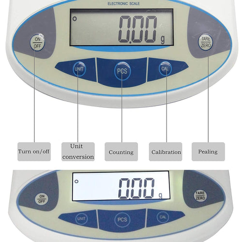 100-500G/0.01G Precision Lab Scale Analytical Laboratory Balance LCD Display Industrial Scale Gold Scales with Counting and Unit Conversion Scales (One Color-100G/0.001G)