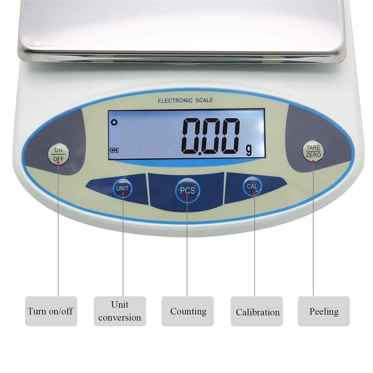 WANGLIN High Precision Lab Scale Analytical Balance Digital Electronic Laboratory LCD Display Scientific Compact Accurate Weighing for Science Test Measurements,5kg/0.1g,5kg/0.1g