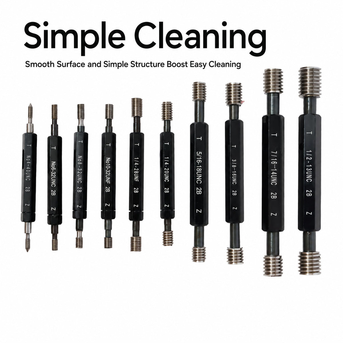 10pcs Thread Plug Gauge Set American Standard 2B-Black