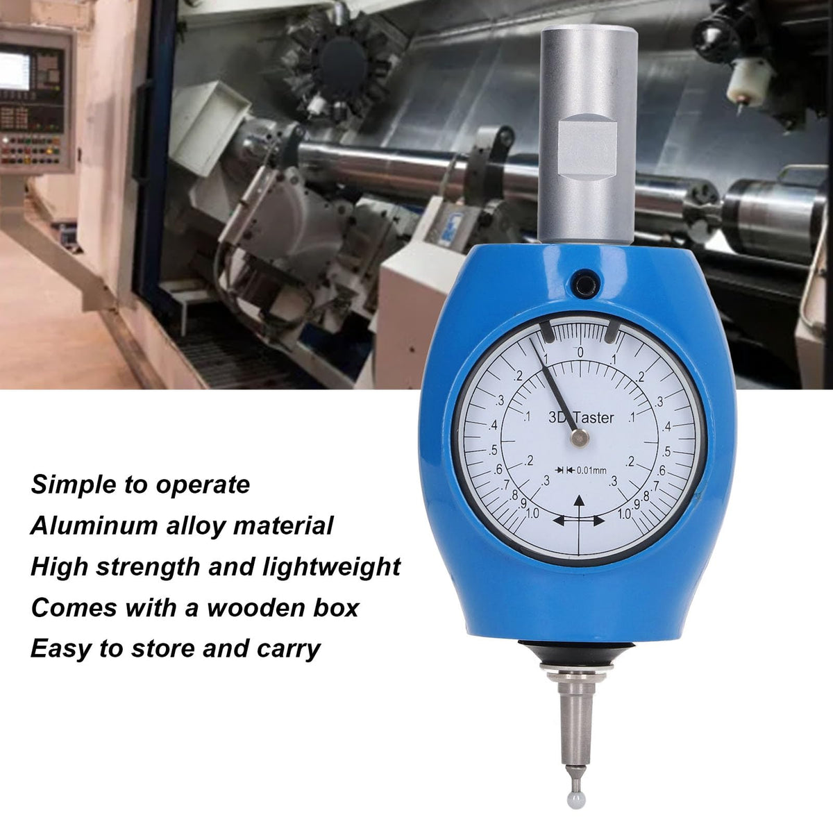 3D Edge Finder, CNC Touch Probe & Electronic Edge Locator, High Accuracy Aluminum Alloy with Storage Box, for Milling Machine and CNC Equipment