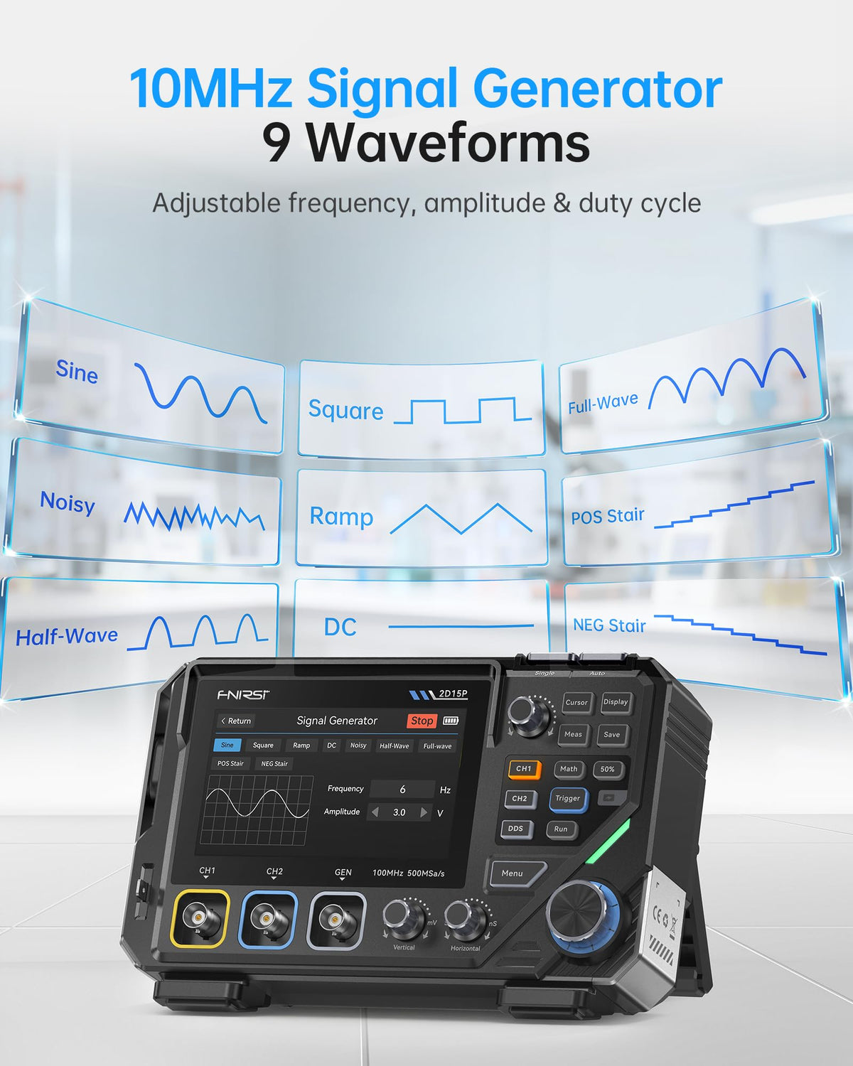 FNIRSI 2D15P 100MHz 3-in-1 Oscilloscope Multimeter DDS Signal Generator