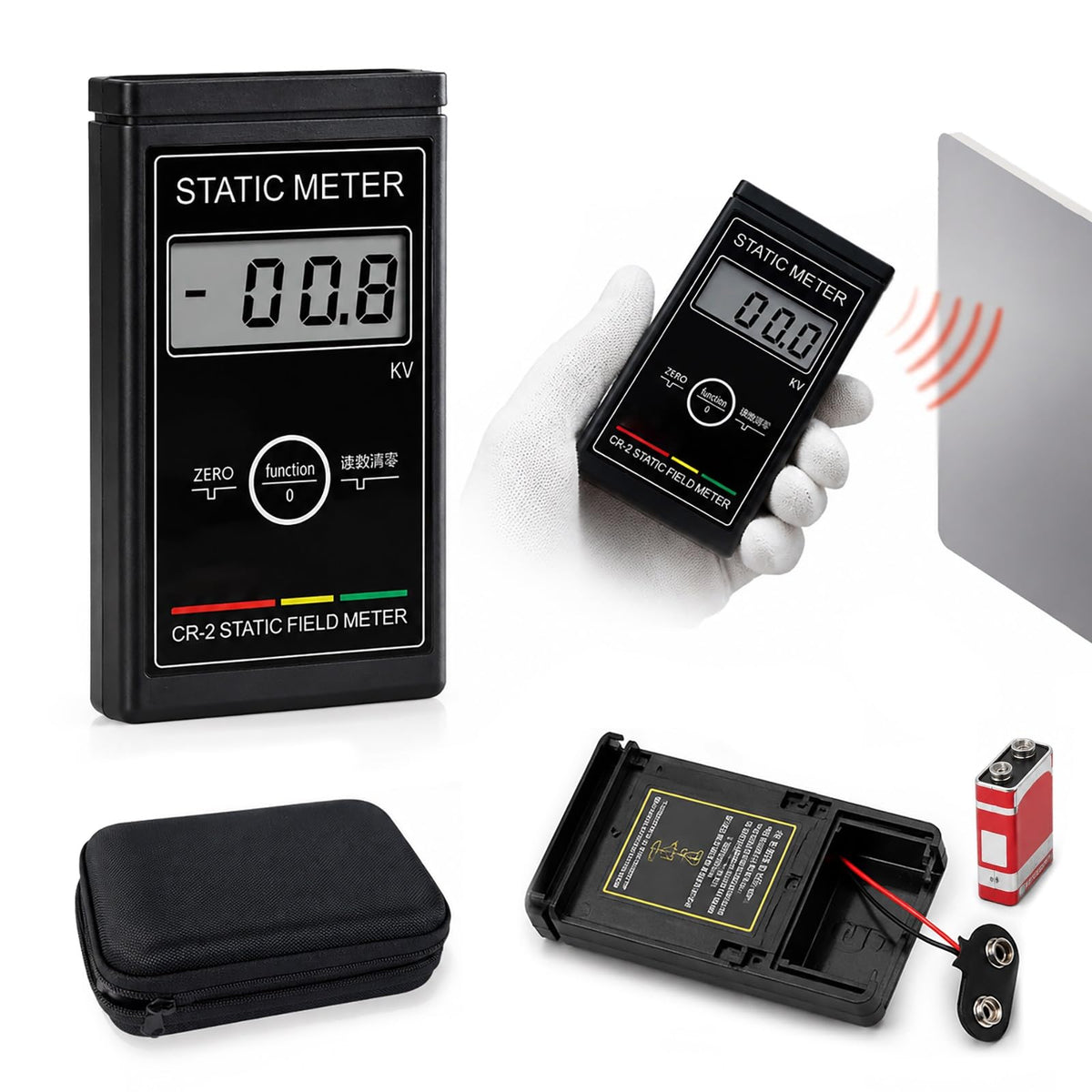 Handheld Static Meter, LCD Display, 0-150KV Electrostatic Field Tester